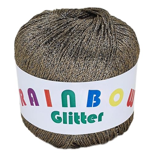 Rainbow Glitter - Glitzer-Bändchengarn auf 25 Gramm Knäuel (Khaki) von NOGA EFFEKTGARN GmbH