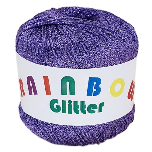 Rainbow Glitter - Glitzer-Bändchengarn auf 25 Gramm Knäuel (violett) von NOGA EFFEKTGARN GmbH