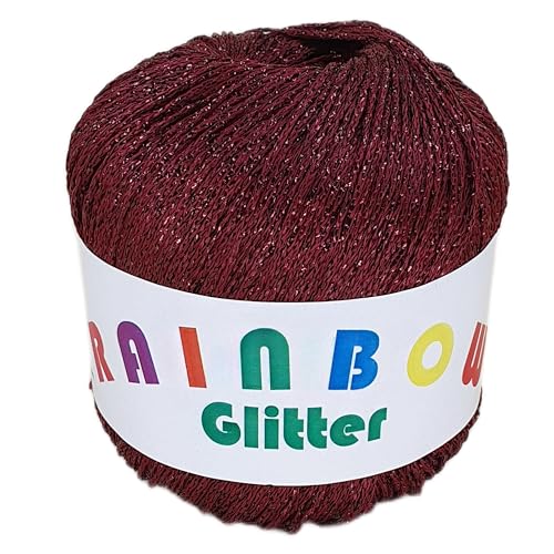 Rainbow Glitter - Glitzer-Bändchengarn auf 25 Gramm Knäuel in der Farbe Bordeaux Rainbow Glitter - Glitzer-Bändchengarn auf 25 Gramm Knäuel in der Farbe Bordeaux von NOGA EFFEKTGARN GmbH