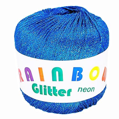 NOGA EFFEKTGARN GmbH - Neonblau Glitzer Bändchengarn zum Häkeln und Stricken, 25 Gramm, 80% Viskose, 20% Polyester metallisiert, ca. 100 Meter Lauflänge, 2 mm Nadelstärke NOGA EFFEKTGARN GmbH - Neonblau Glitzer Bändchengarn zum Häkeln und Stricken, 25 Gramm, 80% Viskose, 20% Polyester metallisiert, ca. 100 Meter Lauflänge, 2 mm Nadelstärke von NOGA EFFEKTGARN GmbH