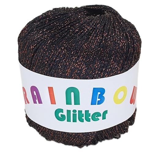 NOGA EFFEKTGARN GmbH - Glitzer Bändchengarn zum Häkeln und Stricken, Schwarz/Bronze, 25g, 100m, 80% Viskose, 20% Polyester metallisiert NOGA EFFEKTGARN GmbH - Glitzer Bändchengarn zum Häkeln und Stricken, Schwarz/Bronze, 25g, 100m, 80% Viskose, 20% Polyester metallisiert von NOGA EFFEKTGARN GmbH