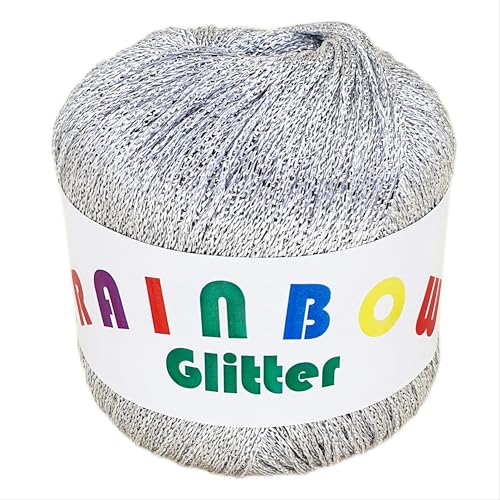 Rainbow Glitter - Glitzer-Bändchengarn auf 25 Gramm Knäuel in der Farbe Silber Rainbow Glitter - Glitzer-Bändchengarn auf 25 Gramm Knäuel in der Farbe Silber von NOGA EFFEKTGARN GmbH