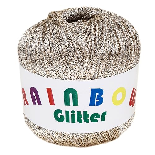 Rainbow Glitter - Glitzer-Bändchengarn auf 25 Gramm Knäuel in der Farbe Weißgold Rainbow Glitter - Glitzer-Bändchengarn auf 25 Gramm Knäuel in der Farbe Weißgold von NOGA EFFEKTGARN GmbH