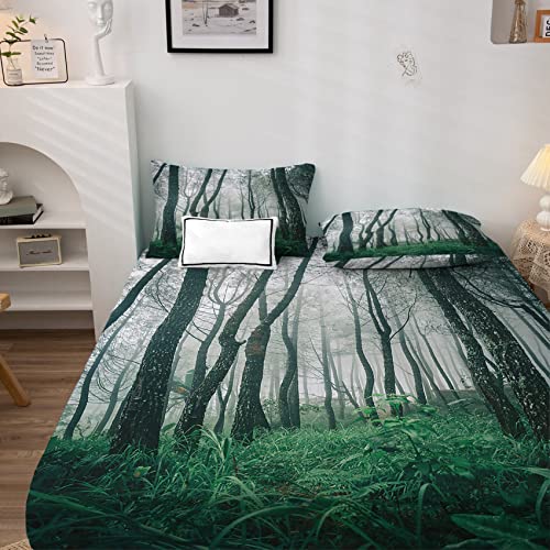 NOGAWA Wald Spannbettlaken 200x200, Spannbetttuch Natur Muster, Weiche Mikrofaser Boxspringbett Bettlaken geeignet für Matratzen von 30 cm Mit 2 Kopfkissenbezug 80x80 cm NOGAWA Wald Spannbettlaken 200x200, Spannbetttuch Natur Muster, Weiche Mikrofaser Boxspringbett Bettlaken geeignet für Matratzen von 30 cm Mit 2 Kopfkissenbezug 80x80 cm von NOGAWA