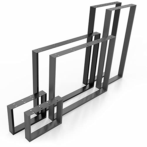 NOGGI: 2 Tischkufen Metall (40x30cm - anthrazit - Sitzbank) | Tischbeine eckig | Möbelfüße für Dein DIY Schreib-, Wohnzimmer- oder Bartisch Projekt | Moderne Stahl- Tischbeine aus Vierkantprofilen | von NOGGI - Home Decor Masters