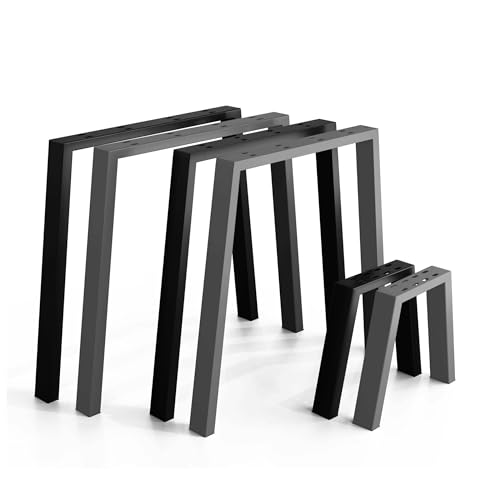 NOGGI: 2 Tischkufen metall (55/75x70cm-schwarz-Esstisch) I Tischbeine U-Form I Möbelfüße für Dein DIY Schreib-,Couch-,Wohnzimmer- oder Bartisch Projekt I moderne Scandic Legs aus Vierkantprofilen von NOGGI - Home Decor Masters