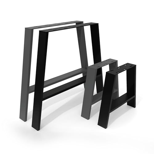 NOGGI: 2 Tischkufen metall (30/45x42cm- anthrazit- Sitzbank)I Tischbeine A-Form I Möbelfüße für Dein DIY Schreib-, Couch-, Wohnzimmer- oder Bartisch Projekt I moderne Scandic Legs aus Vierkantprofilen von NOGGI - Home Decor Masters