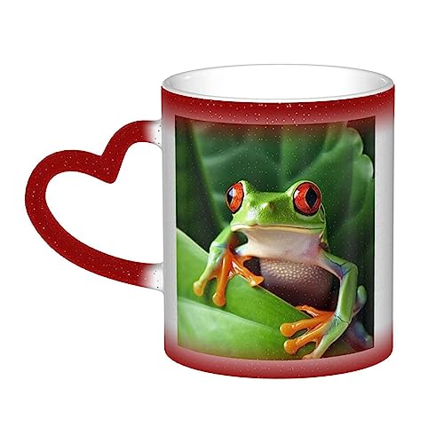 NOGRAX Kaffeetassen, niedlicher Frosch, personalisierbar, wärmeempfindlich, Keramik, tolles Geschenk von NOGRAX