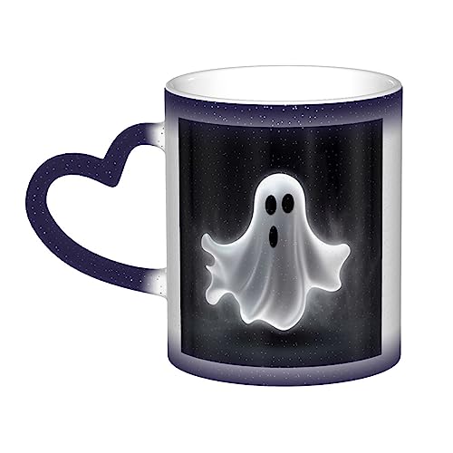 NOGRAX Kaffeetassen Halloween Geist gedruckt personalisierte Wärmewechsel Tasse Magische wärmeempfindliche Tasse Keramik tolle Tasse Geschenk von NOGRAX