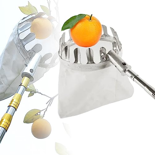 NOGRAX Obstpflücker-Werkzeug, 5 m (16 Fuß) Obstpflück-Erntemaschine, ausziehbare Teleskopstange und Rutschfester Griff, Obstsammler für die Ernte von Äpfeln, Birnen, Zitronen und Orangen 5m von NOGRAX