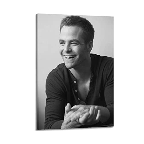 NOGRAX Schauspieler Chris Pine Star Poster für Schlafzimmer Ästhetik Bild Druck Leinwand Gemälde 30 x 45 cm Rahmenstil von NOGRAX