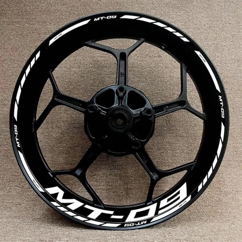 NOHEEU Radaufkleber 1 Satz Motorrad-Felgenaufkleber Streifen Reflektierende Felgenaufkleber Für Mt09 Mt-09(Style 12) von NOHEEU