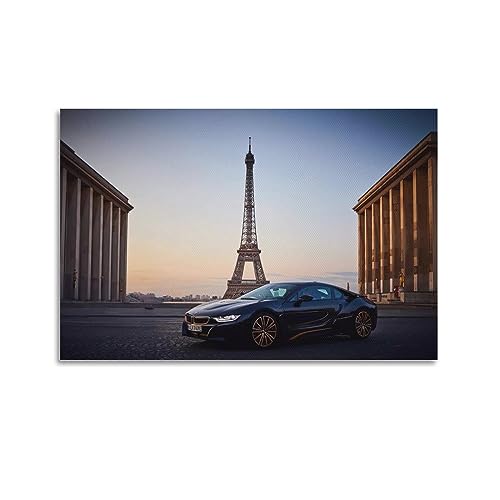 NOHF Elektrisches Supercar-Poster für BMW I8, Wandkunstdruck, Retro-Ästhetik, Raumdekoration, Bürodekoration, 60 x 90 cm, ungerahmt von NOHF