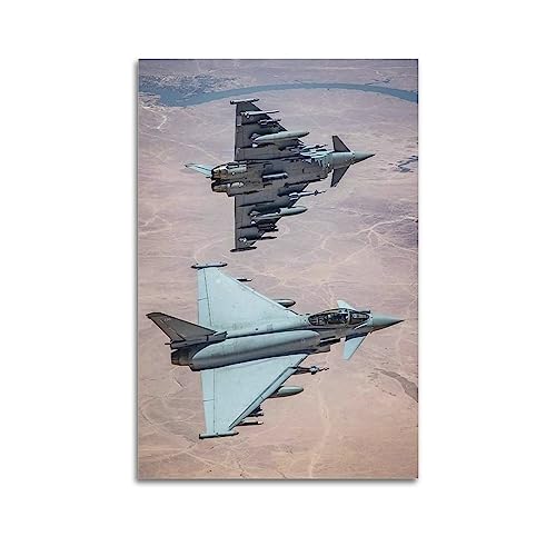 NOHF Fighter-Poster für Eurofighter Typhoon Poster, Wandkunstdruck, Retro-ästhetische Raumdekoration, Malerei, Leinwand, Poster für Zuhause und Büro, Dekorationen, 40 x 60 cm, ungerahmt von NOHF