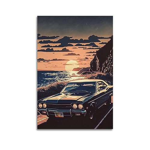 NOHF Klassisches Auto-Poster 1967 Chevrolet Impala Poster, Wandkunstdruck, Retro-Ästhetik, Raumdekoration, Bürodekoration, 40 x 60 cm, ungerahmt NOHF Klassisches Auto-Poster 1967 Chevrolet Impala Poster, Wandkunstdruck, Retro-Ästhetik, Raumdekoration, Bürodekoration, 40 x 60 cm, ungerahmt von NOHF