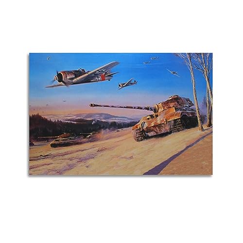 NOHF Militär-Panzer-Poster König Tiger Poster Wandkunst Druck Retro Ästhetische Raumdekoration Bürodekorationen 60 x 90 cm ungerahmt von NOHF
