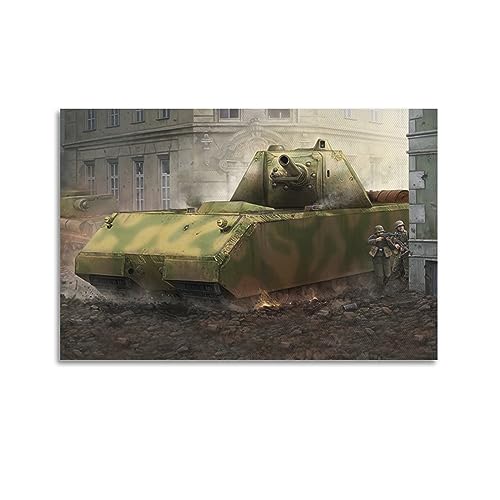 NOHF Poster mit Militärwaffe Pz.Kpfw.VIII Maus, schwerer Panzer, Wandkunstdruck, Retro, ästhetische Raumdekoration, Bürodekoration, 30 x 45 cm, ungerahmt von NOHF