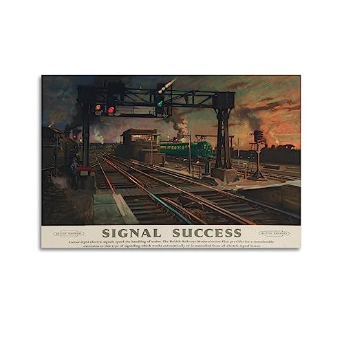 NOHF Signalsuccess, Vintage-Poster, Eisenbahn-Poster, Wandkunstdruck, Retro-Ästhetik, Raumdekoration, 60 x 90 cm, ungerahmt von NOHF