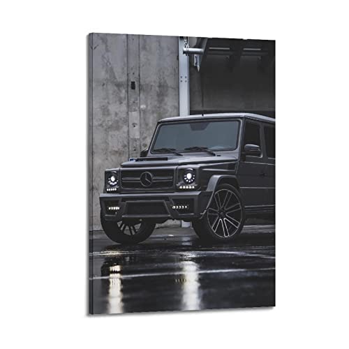 NOHF Sport-Auto-Poster für G-Klasse 2023 SUV, Wandkunstdruck, Retro-ästhetische Raumdekoration, Malerei, Leinwand, Poster für Zuhause und Büro, 30 x 45 cm, Rahmenstil von NOHF