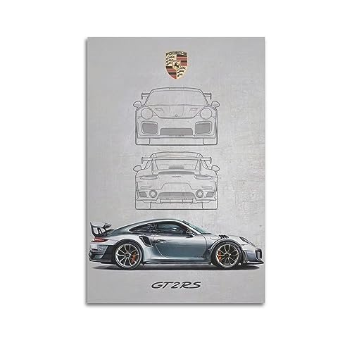NOHF Sportwagen-Poster für 911 GT2 RS 2018, Wandkunstdruck, Retro-Ästhetik, Raumdekoration, Bürodekoration, 30 x 45 cm, ungerahmt von NOHF