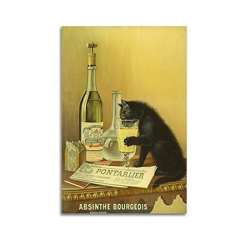 NOHF Vintage-Poster, Absinth-Bourgeois-Poster, Wandkunstdruck, Retro-Ästhetik, Raumdekoration, Bürodekoration, 30 x 45 cm, ungerahmt von NOHF