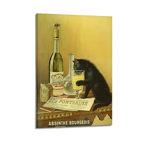 NOHF Vintage-Poster, Absinth-Bourgeois-Poster, Wandkunstdruck, Retro-Ästhetik, Raumdekoration, Bürodekoration, 50 x 75 cm, Rahmen-Stil NOHF Vintage-Poster, Absinth-Bourgeois-Poster, Wandkunstdruck, Retro-Ästhetik, Raumdekoration, Bürodekoration, 50 x 75 cm, Rahmen-Stil von NOHF