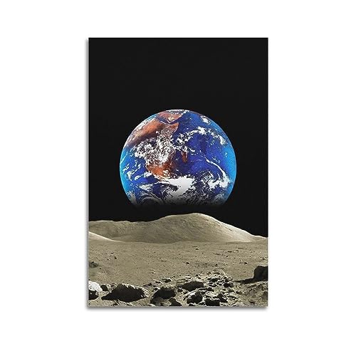 NOHF Weltraum-Poster Erde vom Mond, Wandkunstdruck, Retro-ästhetische Raumdekoration, Bürodekoration, 30 x 45 cm, ungerahmt von NOHF
