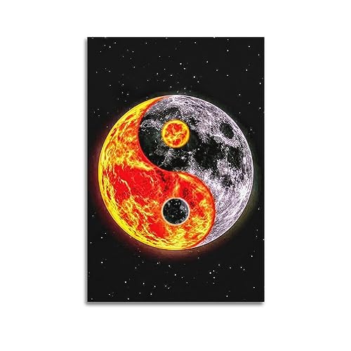 NOHF Zen-Poster Yin Yang Kunst-Poster, Wandkunstdruck, Retro-Ästhetik, Raumdekoration, Bürodekoration, 60 x 90 cm, ungerahmt von NOHF