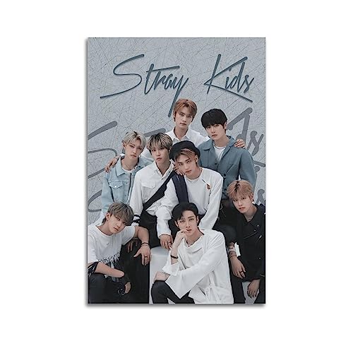 Stray Kids Poster Kpop SKZ Poster, Wandkunstdruck, Retro, ästhetische Raumdekoration, Malerei, Leinwand, Poster für Zuhause und Büro, Dekorationen, 20 x 30 cm, ungerahmt von NOHF