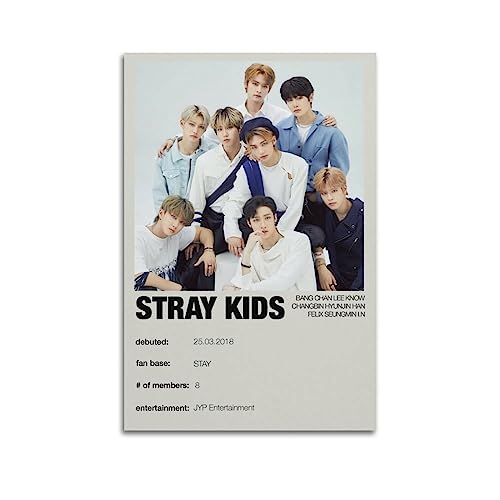 Stray Kids Profilposter Skz Poster Kpop Poster Stray Kids All Group Members Poster Wall Art Print Retro Aesthetic Room Decor Painting Canvas Poster for Home And Office Decorations 50.8x76.2 von NOHF