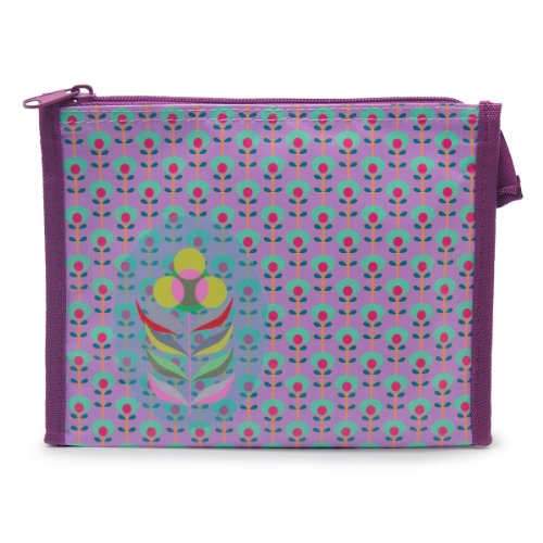 NOI Home A-102583 Kosmetiktasche mit Blumen, 21.5 x 16 x 1 cm, rosa von NOI Home
