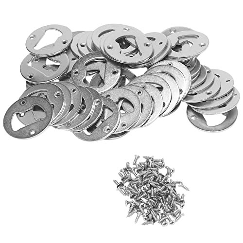 NOIANT 50 Set Flaschen öFfner Einsatz, Rostfreier Rund DIY Flaschen ÖFfner Hardware Kit Hardware Teile Versorgung mit Schrauben von Mcties