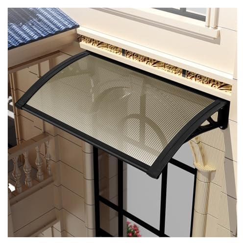 Fenstervordach Polycarbonat Pultvordach Überdachung, Hohlkammerplatten, Schutz Vor Schnee, Sonnenlicht Und UV-Strahlung, Haustürvordach Pultbogenvordach(60x60cm/24x24in) von NOIRDA