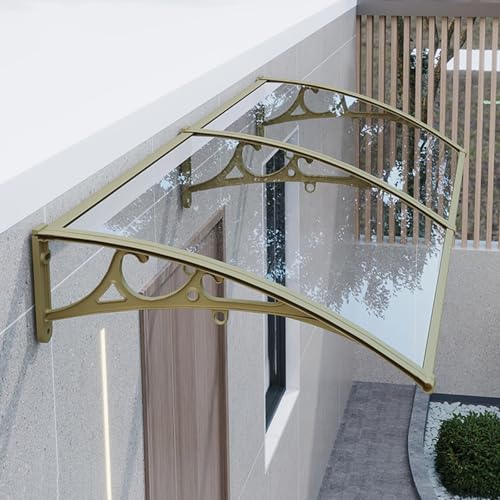 Polycarbonat Gespleißte Überdachung, Markisendach Für Den Außenbereich, Pultbogenvordach Für Sonnenschutz Und Regenschutz, Für Haustür/Veranda/Patio Dach(Sekt,60x100cm/24x40in) von NOIRDA