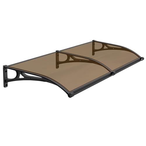 Polycarbonat-Vordach Für Haustür, Breite 60 cm 80 cm 100 cm 120 cm 150 cm 200 cm, Überdachung Haustürvordach, Gespleißtes Vordach, Überhangmarkise Für Außenterrasse(Brown,60x180cm/24x71in) von NOIRDA