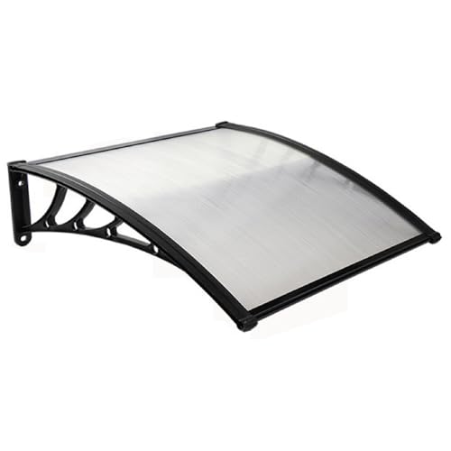 Vordach Für Haustür, Transparentes Fenstervordach Mit Regen- Und Schneeschutz, Dachtraufe, Mit Kunststoff-Stahlhalterung, Für Balkon, Fenster, Veranda, Terrasse, Deck(60x120cm/24x48in) von NOIRDA