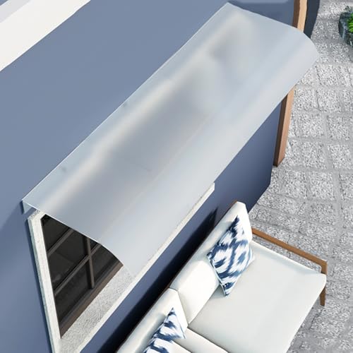 Vordach Für Haustür, Transparentes Regendach, Türvordach Aus Polycarbonat, Gespleißte Wetterfeste Überdachung Für Eingangstür, Mattierte Platte(40x250cm/16 x98) von NOIRDA