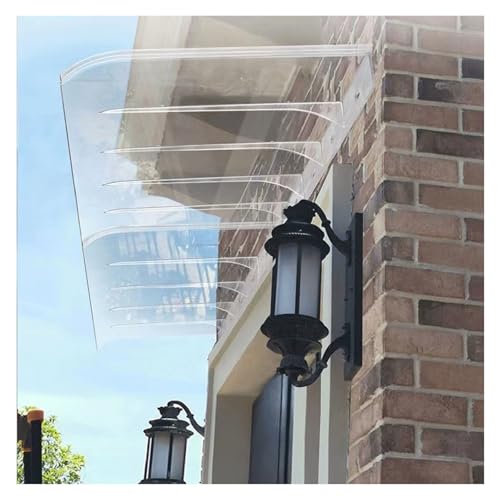 Vordertür-Überdachung, Fenstermarkise, Transparente/Bräune Polycarbonat Markise, Breite 35 cm × 45 cm, Klares Regenschutz-Türdach, UV-, Regen- Und Schneeschutz(Brown,35x190cm/14x75in) von NOIRDA