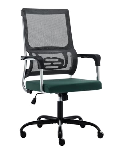 NOKAXUS Schwarzer Bürostuhl mit Metallarmlehne, ergonomischer Schreibtischstuhl Lendenstütze, Executive Stuhl höhenverstellbar (Grün) von NOKAXUS