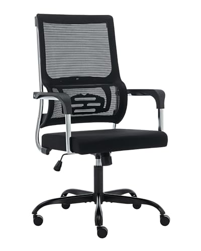 NOKAXUS Schwarzer Bürostuhl mit Metallarmlehne, ergonomischer Schreibtischstuhl Lendenstütze, Executive Stuhl höhenverstellbar (Schwarz) von NOKAXUS