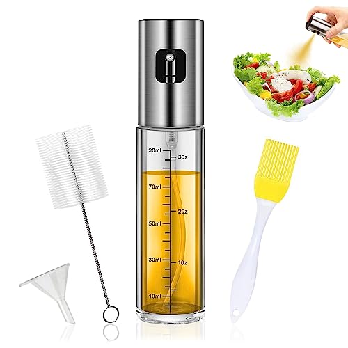 Öl Sprayer Ölspray zum kochen Öl Sprühflasche Öl Sprüher Öl Zerstäuber Oil Spray Bottle Glass Oil sprayer Essig Öl Sprüher Ölspender Öl Sprayflasche mit Backpinsel,Trichter,Reinigenbürste für Kochen von NOKDAL