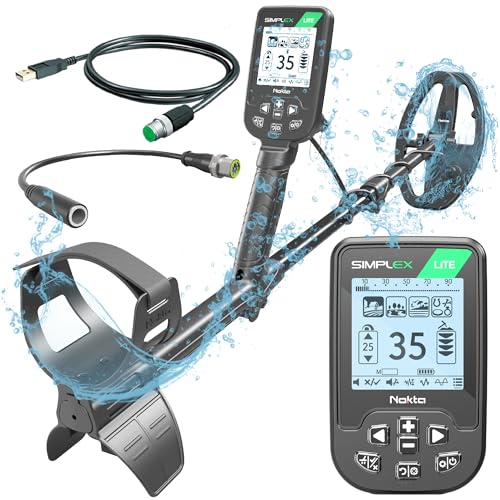 NOKTA DETECTION TECHNOLOGIES Simplex Lite Metalldetektor, Wasserdichter Metalldetektor Profi mit 24,1 cm DD-Suchspule, Schwarz von NOKTA DETECTION TECHNOLOGIES