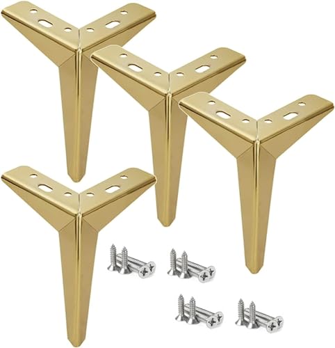 NOKTAI Möbelbeine 4 Stück Möbelbeine, Moderne Metall-Diamant-Dreieck-Möbelfüße, DIY-Möbel-Ersatzbeine, für Schrank, Sofa, Couch, Stuhl, Kaffee, Tee, Barhocker (Farbe: Gold, Größe: 13 cm) von NOKTAI