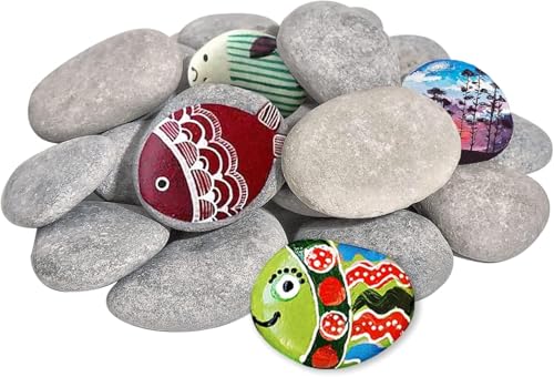 20 Stück Flache Steine zum Bemalen Glatte Kieselsteine zum Bemalen 6-11 cm Glatte Große Kieselsteine Strand Kiesel Zierkies Kiesel Flache Kieselsteine zum Basteln，für Bunte Malerei & Dekoration von NOLACE