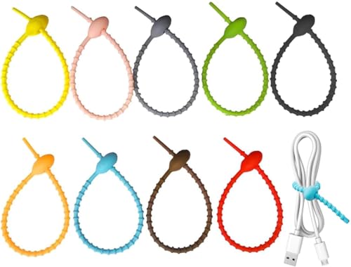 Silikon Krawatten Kabelbinder Silikon 27 Stück Wiederverwendbare Kabelbinder Kabelbinder Wiederverwendbare Kabelbinder silikon Kabelbinder Silikon Wiederverschließbar Kabelbinder wiederverwendbar von NOLACE