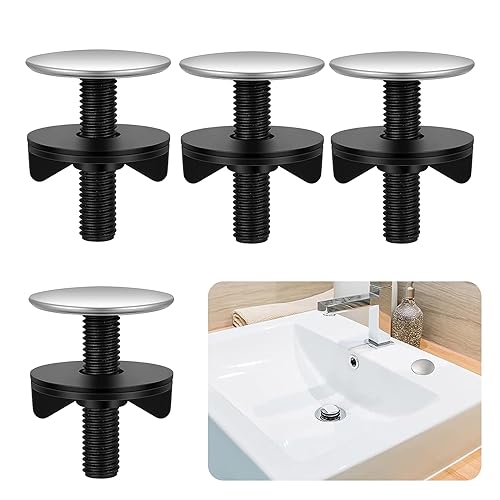 Sinken Loch Abdeckung 4 Stück Wasserhahn Lochabdeckung Schwarz Lochabdeckung Spüle Wasserhahn Loch Abdeckung Küche Spülbeckenlochabdeckung Edelstahl für Spülbeckenlochstopfen Bad Waschbecken Zubehör von NOLACE