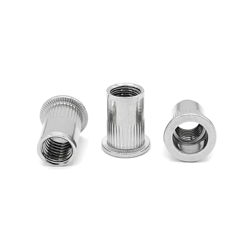 NOLDAR | Flachkopf Nietmuttern aus Edelstahl A2 (AISI 304). Blindnietmutter M10. Gewindenieten 17 x 21 mm (50 Stück) von NOLDAR