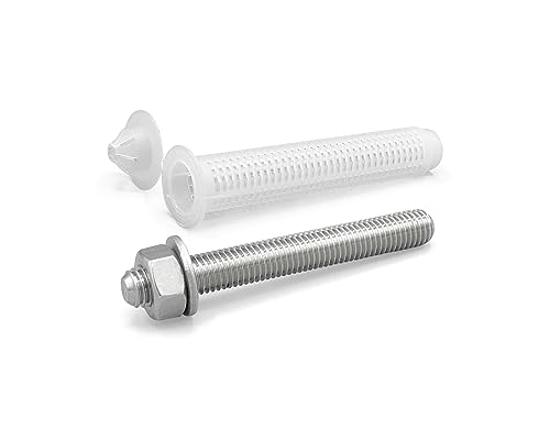 NOLDAR | Gewindestange mit Mutter und Scheibe zur chemischen Verankerung. Siebhülsen Ø15x85 mm inkl. Ankerstangen Edelstahl (A2 / AISI 304). Schwerlast-Anker. Schwerlast-dübel (M10 x 120 mm, 8 Stück) von NOLDAR