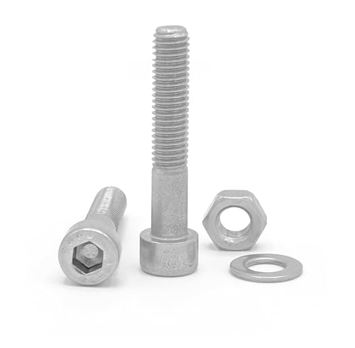 NOLDAR | Zylinderschrauben mit Innensechskant. Edelstahl AISI 304 (A2). Set 20 Schrauben mit 20 Muttern und 20 Unterlegscheiben (60 Stück). DIN 912/ISO 4762 Teilgewinde. (M4 x 40 mm) von NOLDAR