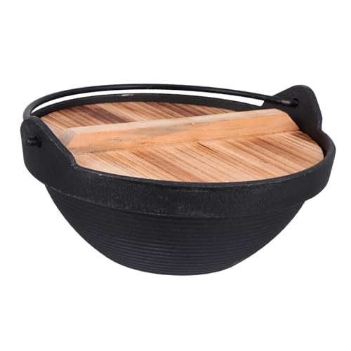 NOLITOY 1 Satz Gusseisen Camping Kochtopf mit Deckel Tragbarer Hängetopf für Outdoor Kochen Geeignet für Suppen Ramen und Langlebig und Leicht Perfektes Kochgeschirr für und Camping von NOLITOY